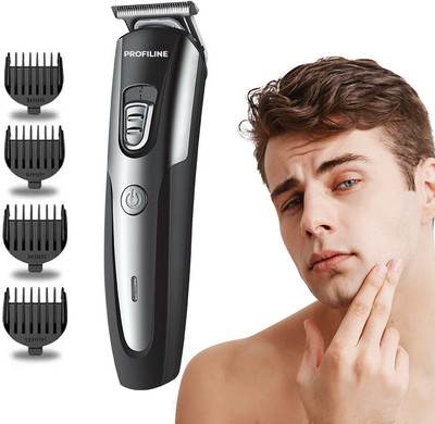 Profiline Trimmer Geemy GM-6123 Hair Cutting Machine Shaver Best Barber Clipper Trimmer 60 min  Runtime 4 Length Settings(Black)