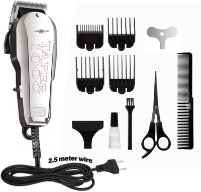 Pick Ur Needs Professional Barber Hair Cutting Machine / Hair Clipper For Men All Attachment Trimmer 0 min  Runtime 10 Length Settings(Silver)