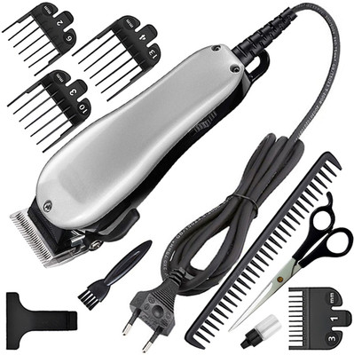 ClipperXpress Z4 Hair Clipper Razor Men Professional Titanium Wired Low Noise Beard Moustache Fully Waterproof Trimmer 0 min  Runtime 7 Length Settings(White)