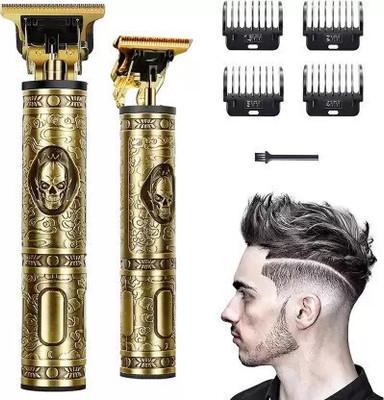 VR Bright Lite Professional Rechargeable Cordless Electric Blade Beard Trimmer Trimmer 90 min  Runtime 4 Length Settings(Gold)