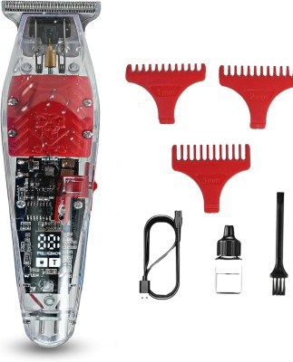 Geemy Hair trimmer zero cutting Clipper led display rechargeable Trimmer 120 min  Runtime 4 Length Settings(Multicolor)