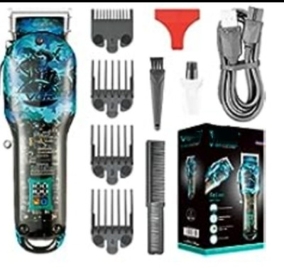 singh Hair clipper trimmer transparent lid display rechargeable Trimmer 120 min  Runtime 6 Length Settings(Green)