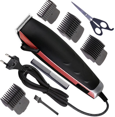 ZDF Powerful Corded Hair Clipper For Men 4-Length Adjustable Shaver Professional Use Fully Waterproof Trimmer 0 min  Runtime 4 Length Settings(Black)