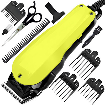 ClipperXpress Z8 Hair Clipper Razor Men Professional Titanium Wired Low Noise Beard Moustache Fully Waterproof Trimmer 0 min  Runtime 7 Length Settings(Yellow)