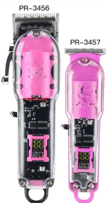 Awes Trimmer hair cutting machine led indigested Rechargeable for men Trimmer 180 min  Runtime 7 Length Settings(Pink, Red, Clear)