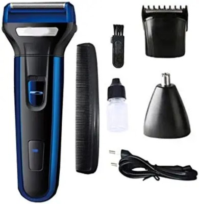 Geemy Gemmy GM -566/6246 3in 1 nose ear and hair trimmer for men and women kit( blue) Trimmer 60 min  Runtime 4 Length Settings(Blue)