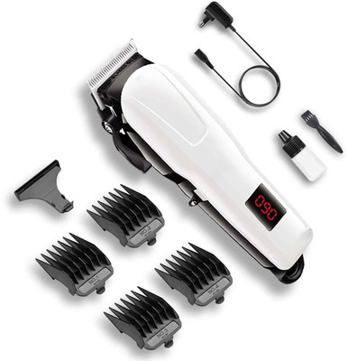 Dazzel Flex New cordless man Professional LED screen display hair trimmer hair shaving Fully Waterproof Trimmer 240 min  Runtime 4 Length Settings(White, Black)
