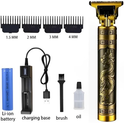 FABUNIK Golden Shaver Beard, Mustache Body Grooming Shaver For Men Fully Waterproof Trimmer 120 min  Runtime 4 Length Settings(Gold)