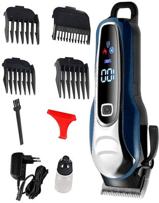 Frinzoo Wireless Trimmer High Speed Motor For Hair/Beard/Moustache/Body Grooming Fully Waterproof Trimmer 120 min  Runtime 4 Length Settings(Blue, Black, Steel)