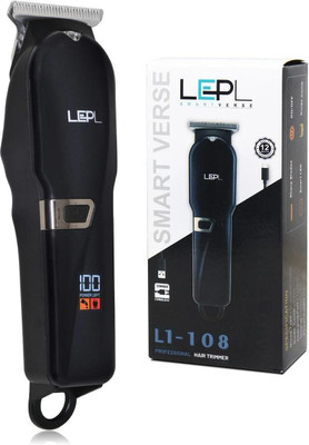 LEPL L1-108 Smart Professional Hair Trimmer with Led Display Trimmer 90 min  Runtime 4 Length Settings(Black)
