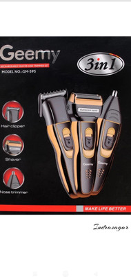 Geemy Hair trimmer New professional hair clipper hair shaver 3 in 1 trimmer Body Groomer 120 min  Runtime 4 Length Settings(Multicolor)