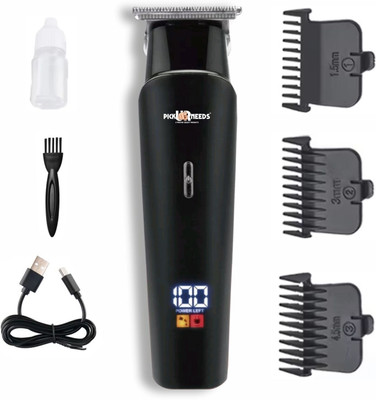 Pick Ur Needs Rechargeable Beard Trimmer / Hair Clipper 3 In 1 Adjustment Blade Type C Charge Trimmer 120 min  Runtime 3 Length Settings(Black)