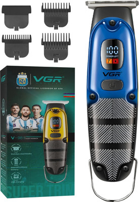 VGR V-981 Professional Hair Clipper with LED Display Trimmer 150 min  Runtime 4 Length Settings(Blue)