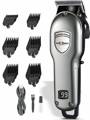 Pick Ur Needs Rechargeable Professional Hair Clipper / Trimmer For Men With LED Indicator 6W Trimmer 180 min  Runtime 8 Length Settings(Grey)