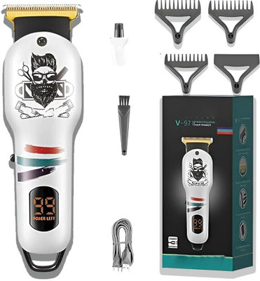 Frinzoo Professional Grooming Tool with Self Sharpening Blades Trimmer 120 min  Runtime 3 Length Settings(White)