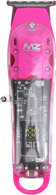 MZ M853T (PROFESSIONAL HAIR TRIMMER )Transparent Graffiti Blade With LED Display Trimmer 180 min  Runtime 3 Length Settings(Pink)