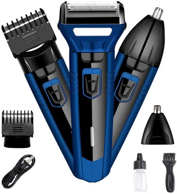 Geemy 566 Trimmer 60 min  Runtime 4 Length Settings(Blue)