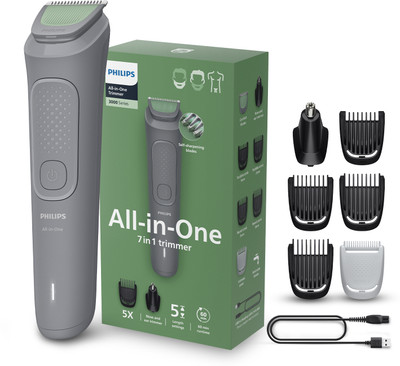 PHILIPS MG3911/15 Fully Waterproof Trimmer 60 min Runtime 5 Length Settings(Grey)