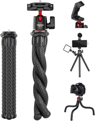Hiffin UL (ANZI) Camera Tripod, Mini Flexible Tripod Stand with Hidden Phone Holder w Cold Shoe Mount, 1/4'' Screw for Magic Arm, Universal for i Phone 11 Pro Max XS Max X 8 7 Sam Sung Can on Tripod(Black, Supports Up to 8 g) Hiffin UL (ANZI) Camera Tripod, Mini Flexible Tripod Stand with Hidden Phone Holder w Cold Shoe Mount, 1/4'' Screw for Magic Arm, Universal for i Phone 11 Pro Max XS Max X 8 7 Sam Sung Can on Tripod(Black, Supports Up to 8 g)
