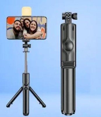 SOJUBA Bluetooth Extendable Selfie Sticks with Flash Tripod Stand for Mobile Phones Monopod, Tripod, Tripod Kit, Tripod Bracket(Black, Supports Up to 500 g)
