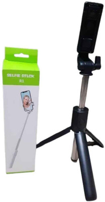 4uonly Bluetooth Selfie Stick(Multicolor, Remote Included)