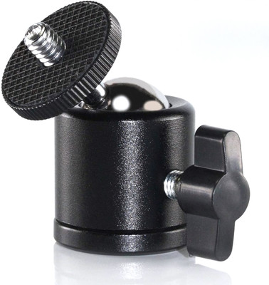 NAFA 360° Rotating Metal Ball Head Tripod Mount for Mobile & Cameras - Black Tripod Bracket, Tripod Clamp(MBH001, Supports Up to 1000 g)