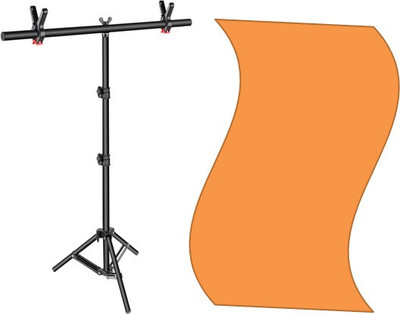Vistook 6x9FT Orange Decoration Curtain T-Shaped Stand Photo Studio With Croma Screen Reflector