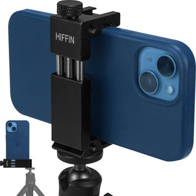 Hiffin HF-05 Aluminium Phone Tripod Mount with Cold Shoe Tripod Clamp(Black, Supports Up to 400 g)