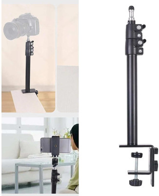 Flipkart SmartBuy Adjustable Desk Mount Stand W/ 1/4 Screws L clamp for Light DSLR Desktop Tripod Tripod Clamp(Black, Supports Up to 300 g)