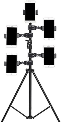 RETRACK Bike Bicycle Motorcycle Handlebar 1/4''Thread Mount + Bracket For Mobile & GoPro Tripod Clamp, Tripod Bracket(5Set-Black, Supports Up to 500 g)