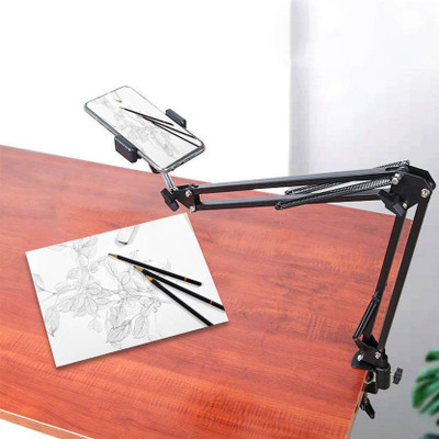 TRYFLY S34 Overhead Tripod Mobile Holder with 360 Rotate for Cooking Sketch Videos Tripod Kit(Black, Supports Up to 1500 g)