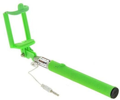 ZmiZc Selfie Stick for Mobile Phone for clicking Photos & Making Video with Attached AUX Cable | for Android Mobile Phones - green Cable Selfie Stick(Black)