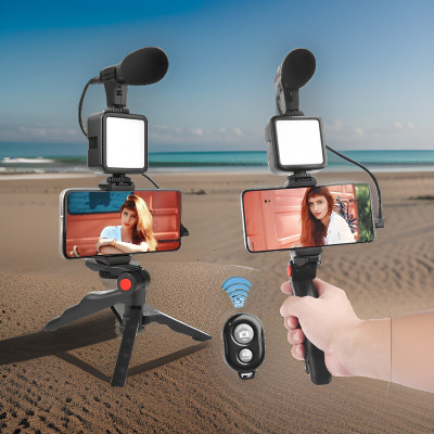 Clairbell F52_Video kit Complete Vlogging Kit with Bluetooth Remote & LED Light Tripod Kit(Black, Supports Up to 2000 g)