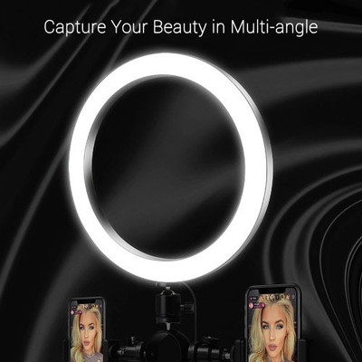 SOJUBA Led Ring Light with Brightness Level for Video Recording Selfie Photo Shoot Tripod Kit(White, Supports Up to 300 g)