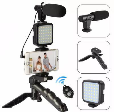 smooth life Vloging Tripot Kit With Led Light, Mic, Phone Holder,tripod Compatible Tripod Kit