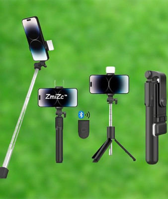 ZmiZc By ZmiZc R1s Bluetooth. Selfie Sticks with Remote and Selfie Light, 3-in-1 Multifunctional Selfie Stick Tripod Stand Mobile Stand Bluetooth Selfie Stick(Black, Remote Included)