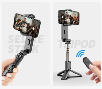 ASTOUND Detachable Fill Light Gimbal Stabilizer Tripod Mini Fold For Smartphone Tripod Kit(Black, Supports Up to 500 g)
