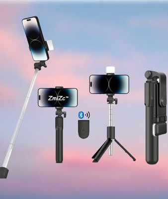 ZmiZc By ZmiZc R1s. Bluetooth Selfie Sticks with Remote and Selfie Light, 3-in-1 Multifunctional Selfie Stick Tripod Stand Mobile Stand Bluetooth Selfie Stick(Black, Remote Included)