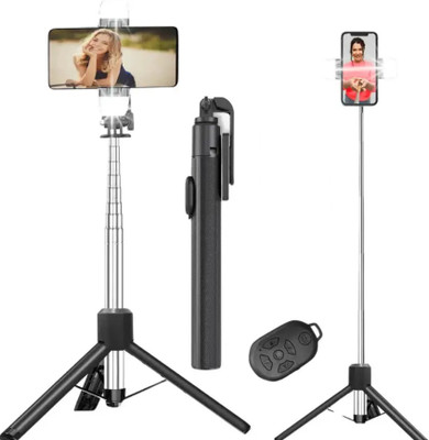 Ruskin Y17 Selfie Stick Tripod Dual Flash Tripod X09 Tripod Kit(Black, Supports Up to 1500 g)