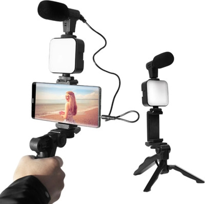 Kedaram Vlogs Live making BT wireless support vlogging kit Tripod Kit, Tripod, Monopod Kit, Monopod(Black, Supports Up to 1000 g)