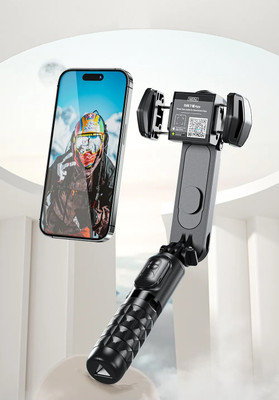 ASTOUND Mobile Gimbal 360 Rotation, Q18 Gimbal STABILIZER Selfie Stick Tripod Tripod Kit(Black, Supports Up to 500 g)