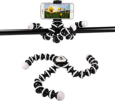 RECTITUDE Gorilla TriPod for Phone with Phone Mount Flexible Gorilla Stand DSLR Camera Tripod(White/Black, Supports Up to 1000 g)