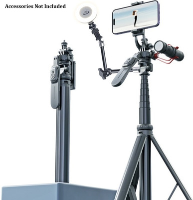 RETRACK C05 2000mm Extendable Multifunction Aluminum Selfie Stick Compatible Accessories Tripod(C05-Black-2000mm Long, Supports Up to 1000 g)