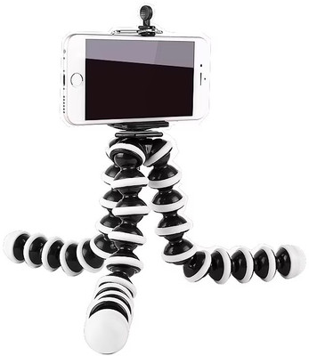 RECTITUDE Gorilla TriPod for Mobile with Phone Mount Flexible Gorilla Stand DSLR Camera Tripod(White/Black, Supports Up to 1000 g)