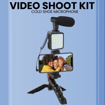 Clairbell (Video Kit) with LED Lights & Wireless Microphone Setup For Vlogging/YouTubeG179 Tripod(Black, Supports Up to 1500 g)
