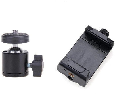 subton Tripod Ball Head with Mobile Holder Mount Adapter|Camera Stand Clip Bracket Screw Lock Mobile Holder with Vertical and Horizontal Mode Video Recording|Compatible with All Mobile Phone, Tripods and Cameras Tripod(Black, Supports Up to 1500 g) subton Tripod Ball Head with Mobile Holder Mount Adapter|Camera Stand Clip Bracket Screw Lock Mobile Holder with Vertical and Horizontal Mode Video Recording|Compatible with All Mobile Phone, Tripods and Cameras Tripod(Black, Supports Up to 1500 g)