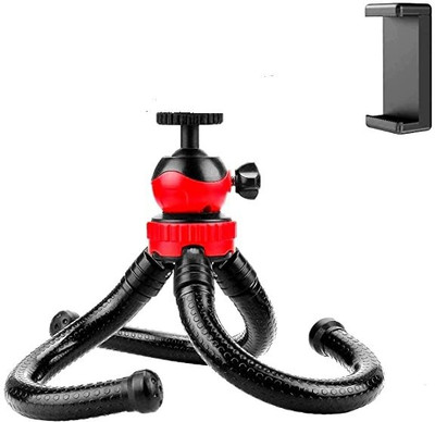 NAFA Octopus/Mini Flexible Tripod Stand (13 Inch) for Mobile, DSLRs with Phone Mount Tripod(Black, Supports Up to 2000 g)
