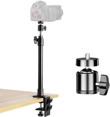 MILLETS Desk Mount Stand, 12-20inch Tabletop C Clamp Mount Stand, Tripod(Black, Supports Up to 1900 g)