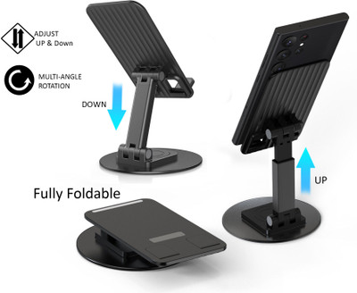 Casa Tech High Quality Mobile Phone Stand + Tablet Stand, Adjustable & Foldable Mobile Stand, Aluminum Stand Holder for Mobile Phone and Tablet Single Gimbal for Mobile(200)