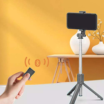 Point Zero Selfie Stick Tripod, Bluetooth Selfie Stick Tripod(Black, Supports Up to 400 g)